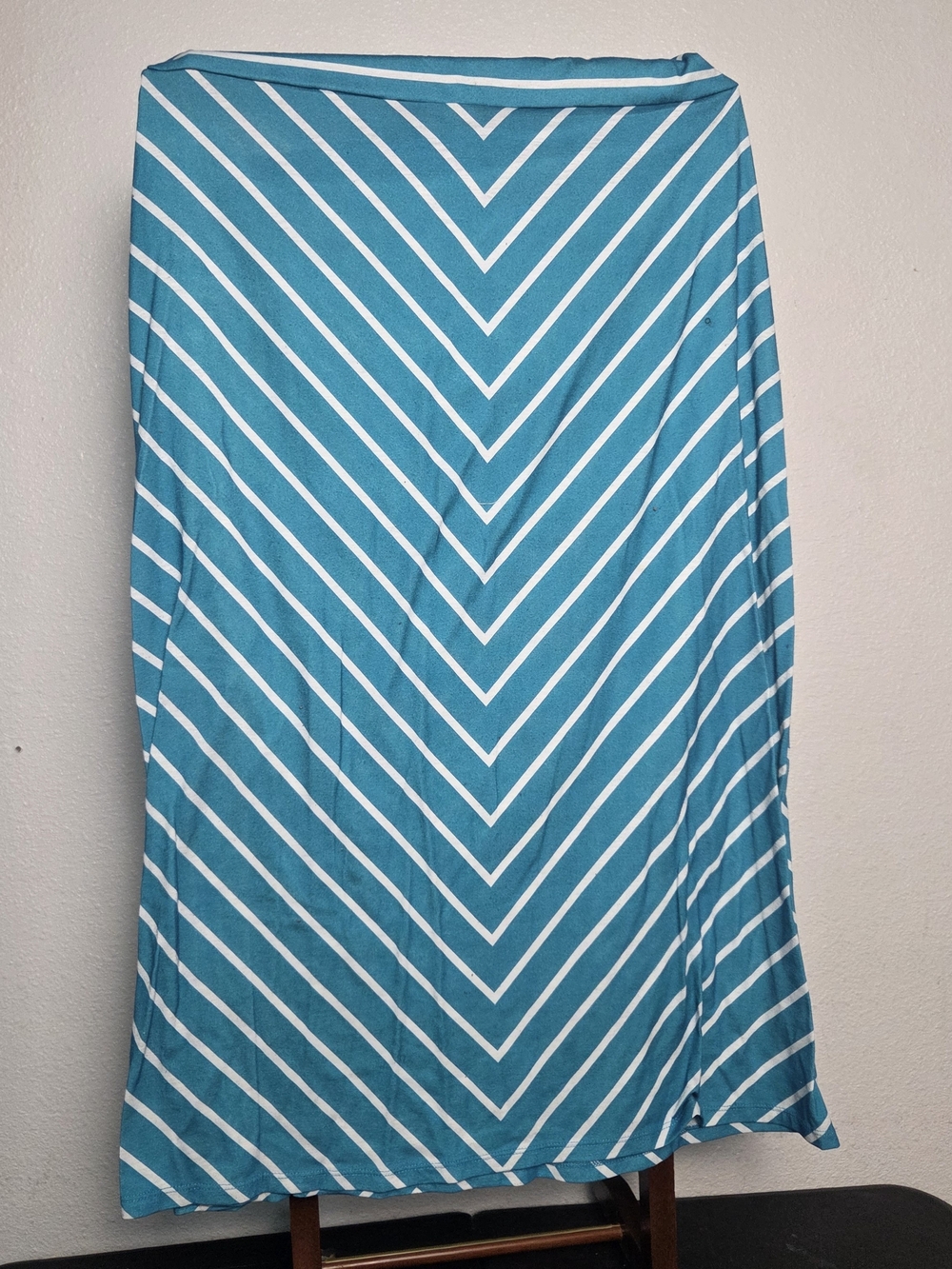 Women's Aqua Stripe A-Line Skirt
